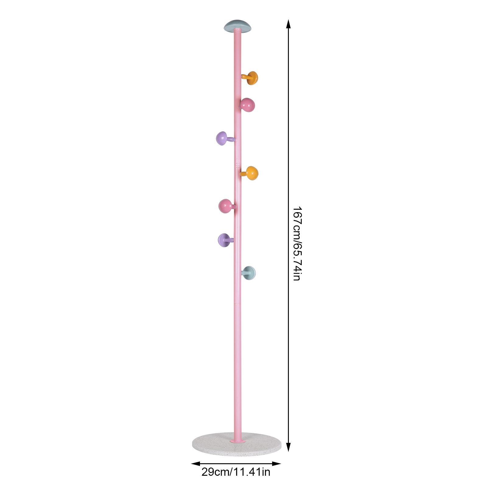 Colored Mushroom Coat Rack with 7 Hooks Free Standing Coat Tree Floor Organizer Metal Clothes Hanger Dry Clothes Store розовый 9619₽