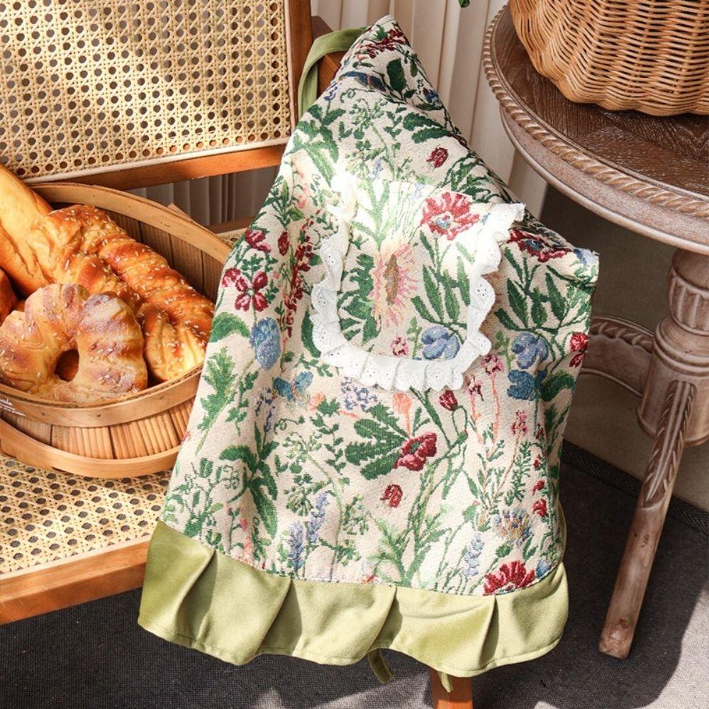 Elegant Kitchen Apron Anti Staining Work Clothes Practical Chinese Retro Apron Home