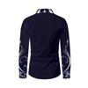 Neue Herrenbekleidung Frühling Herbst Mode Langarmhemd Herren Business Casual Printhemd Oberteile 100% Polyester