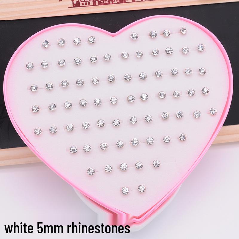 Women's Heart Stud Earrings Set in Acrylic Resin - Boxed Jewelry Accessory