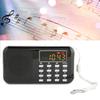 Digital Radio Mini Portable Radio Subwoofer Card MP3 Player Bass Speaker for SeniorBlack