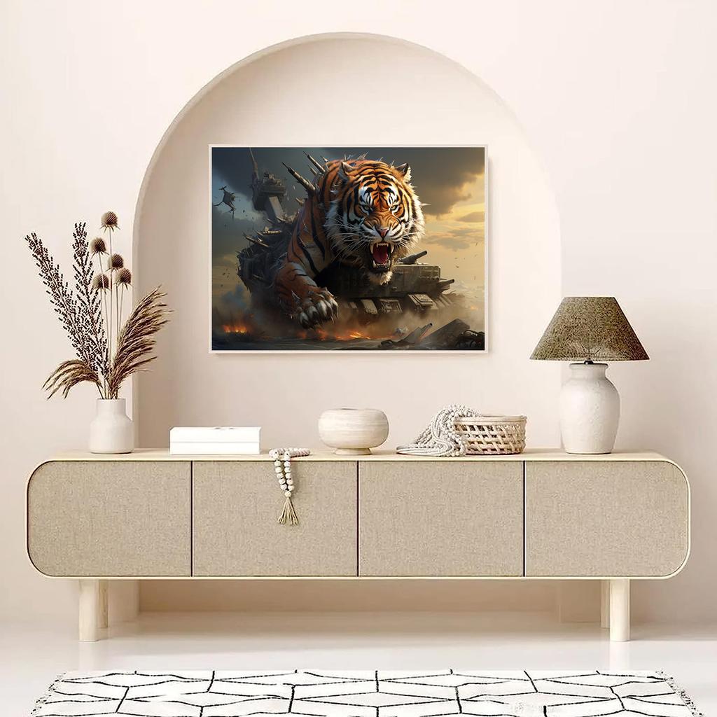 DIY Diamond Painting Tiger Tank Cross Stitch Kit Mosaic Art Diamond Painting Full Circle/Square Diamond Home Decoration