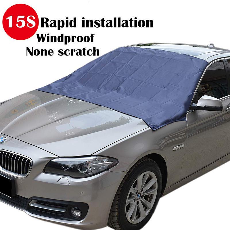 Waterproof Anti-Freeze Magnetic Car Windshield Cover Silver Coated Sunshade