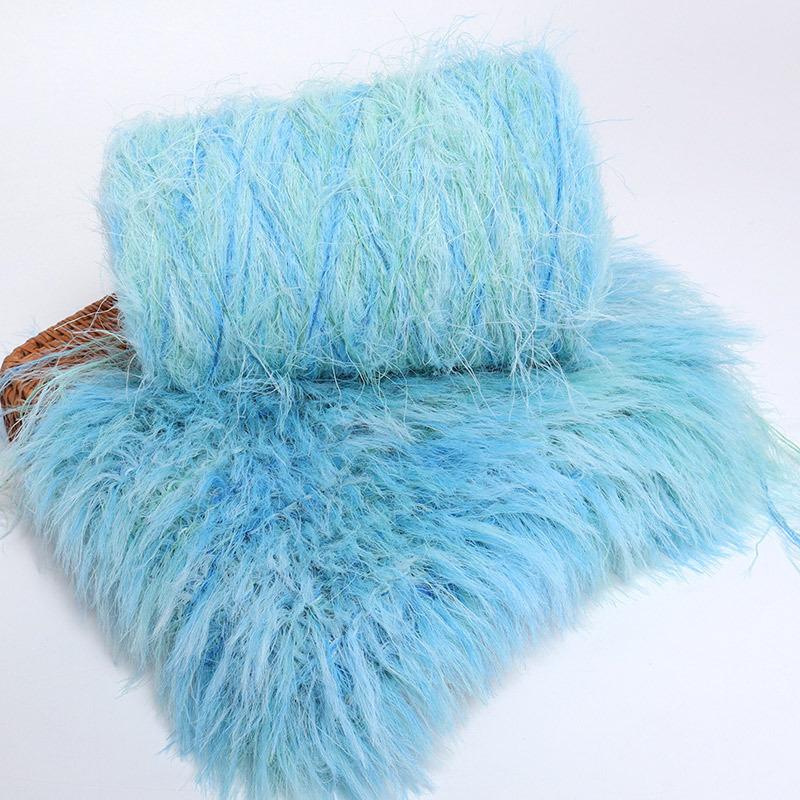 8cm Faux Mink Long Fur Hand Knitting Yarn DIY 500g Solid Color Soft Skin-Friendly Handmade Knitted Shawls Scarf Hat Yarn