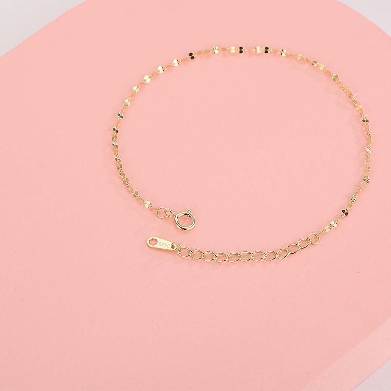 S925 Silver Plated 14K Gold Japanese Sequin Bracelet Simple Spiral Turn Bracelet