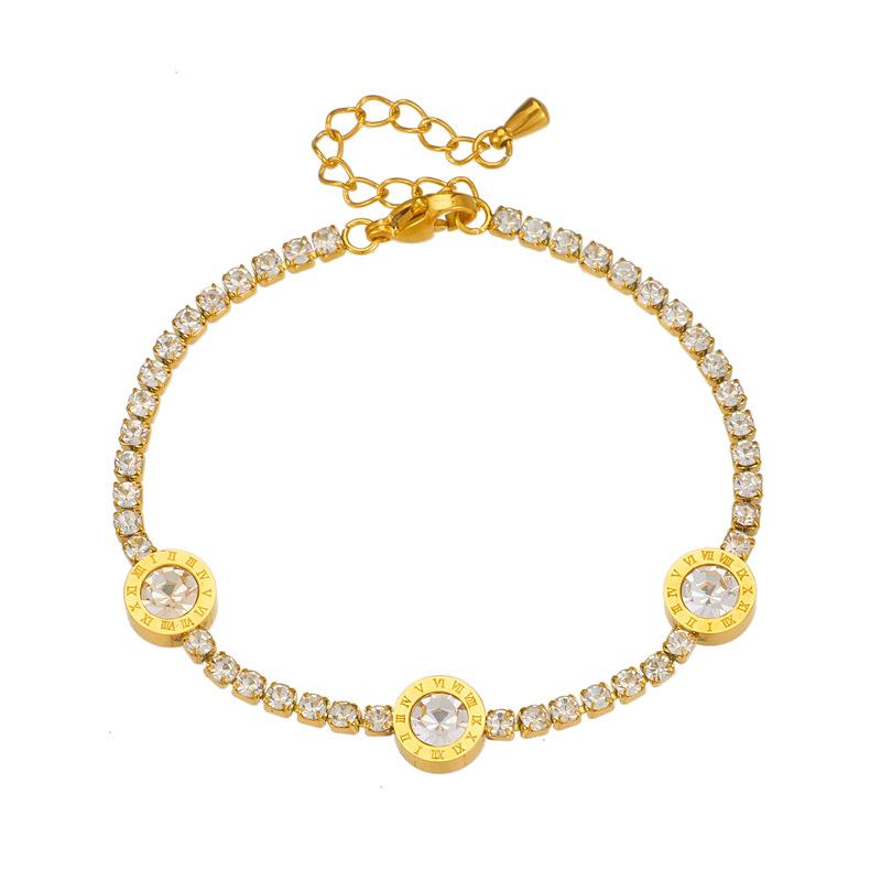 gold crystal tennis bracelet for women