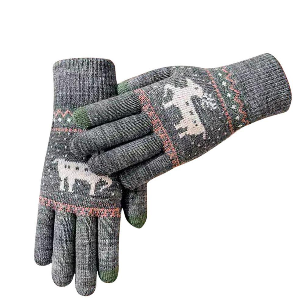 Stretch Women Men Ridding Couple Gloves Knit Mittens Christmas Gloves Winter Gloves