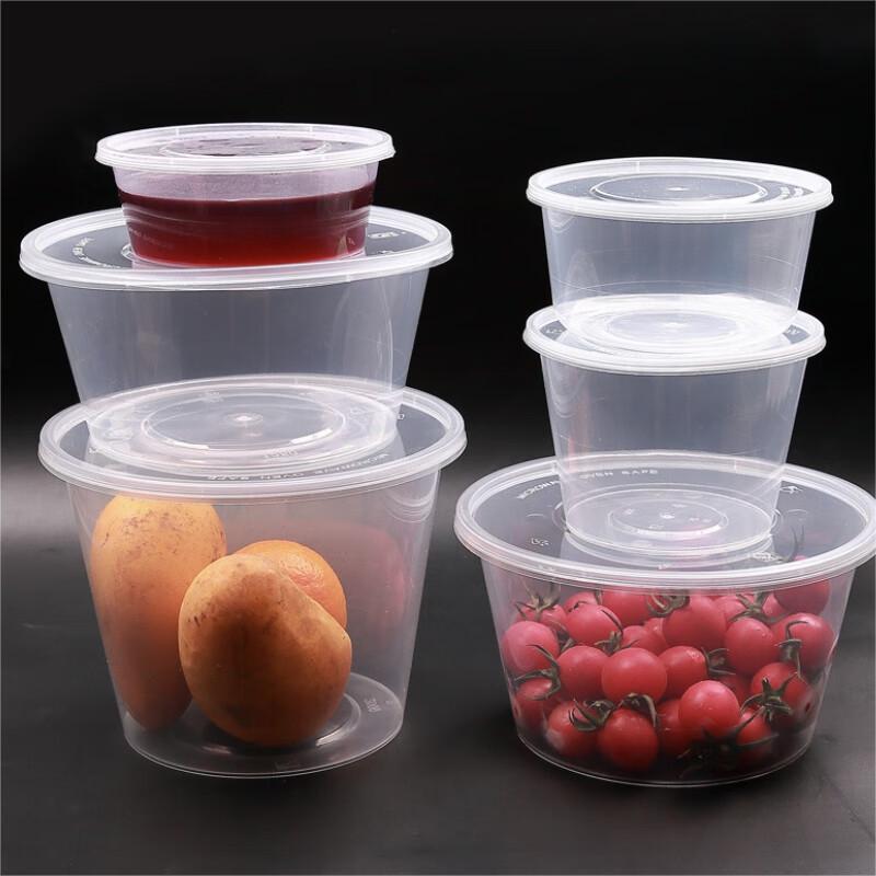 Disposable Round Plastic Food Containers with Lids