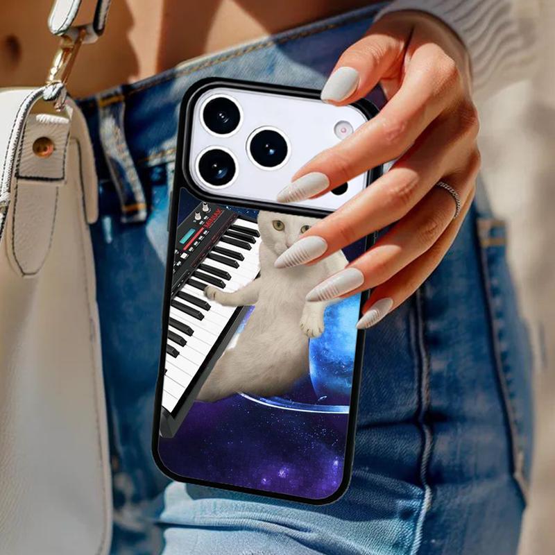 Synth Synthesizer Katzenmuster Handyhülle Für iPhone 17 Air 14 15 13 12 Max Hülle Für Apple 16e 11 Pro Max Plus Coque