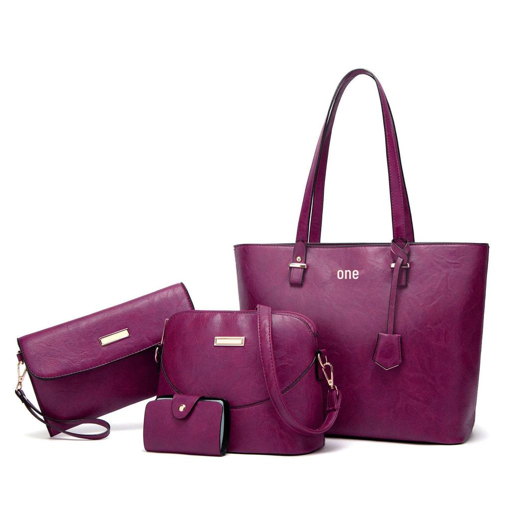New Four-Piece Mother-Child Handbag Set: Single Shoulder, Crossbody, Large Capacity Tote