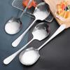 2/1PCS Stainless Steel Spoons Long Handle Large Soup Spoon Tableware Communal Spoon Dinner Ice Cream Dessert Scoop Kitchen Tools