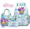 4Pcs/set Cartoon K-Pop Demon Hunters Printed Backpack Handbag Pencil Case with 750Ml Water Bottler for Teenager Boy Girl Large Capacity Schoolbag