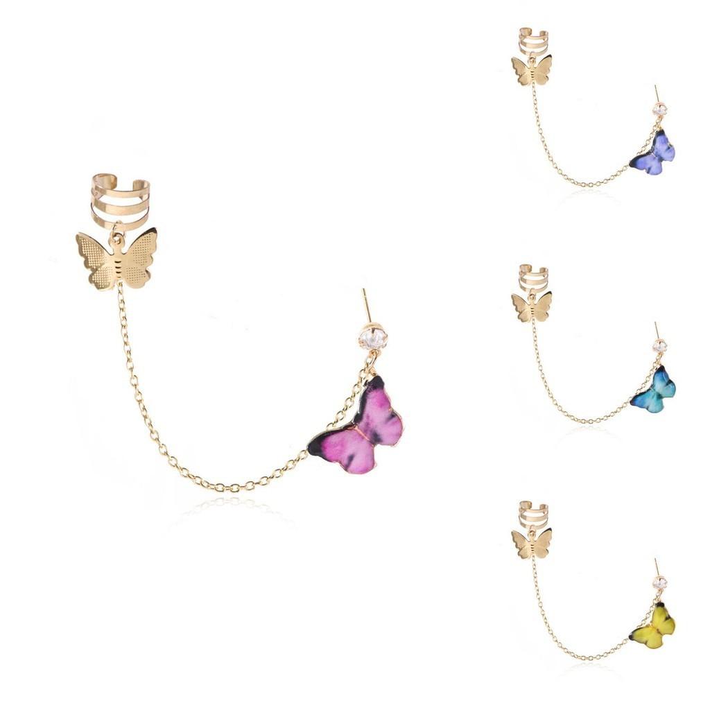 Elegant Alloy Butterfly Earrings Charming European Style For Women In Multiple Colors