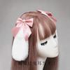Handmade Rabbit Ear Hair Clip With Bow Lolita Style Sweet Cartoon Accessory Girls Teens