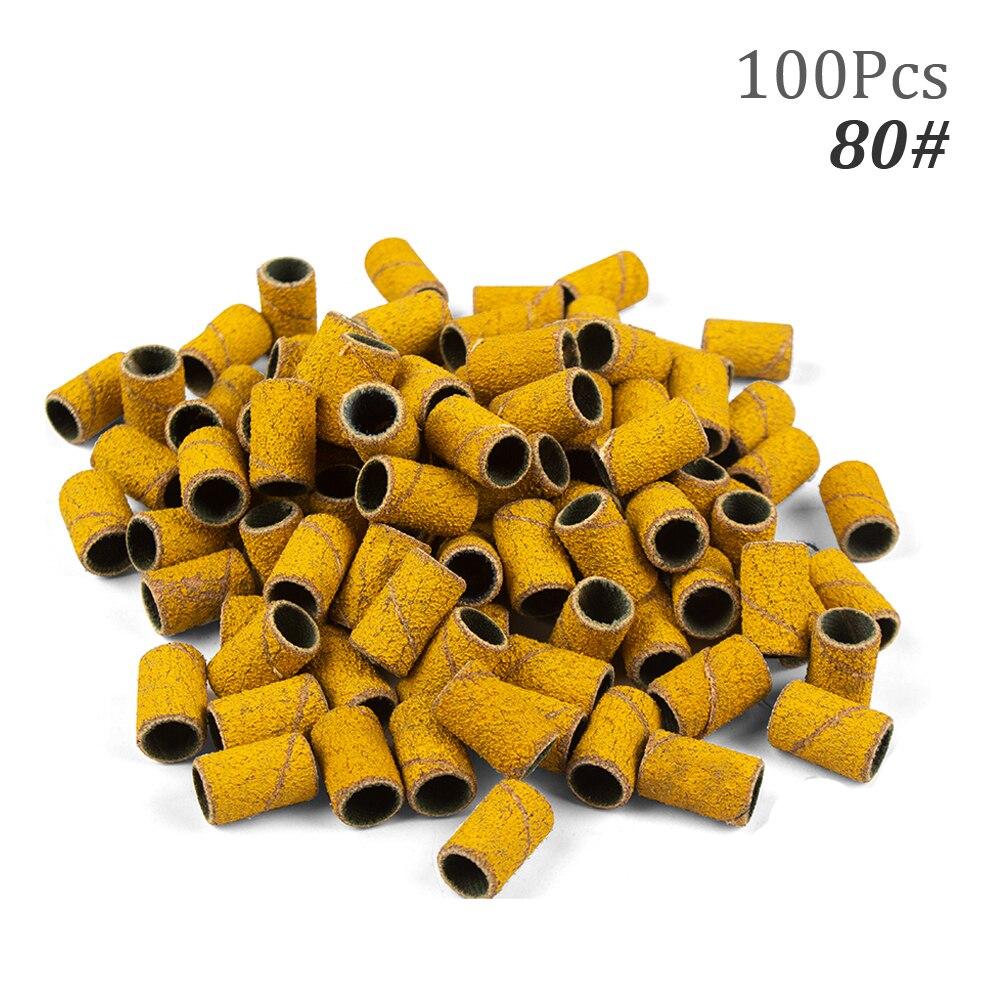 100pcs Nail Drill Bits Sanding Bands for Nail Drill File Grinder Sander Band Set for Acrylic Nails Gel Removing Pedicure Tool