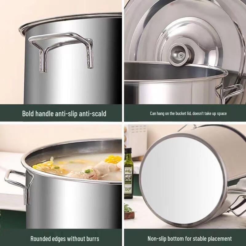 Qingwang 201 Stainless Steel Soup Pot with Lid