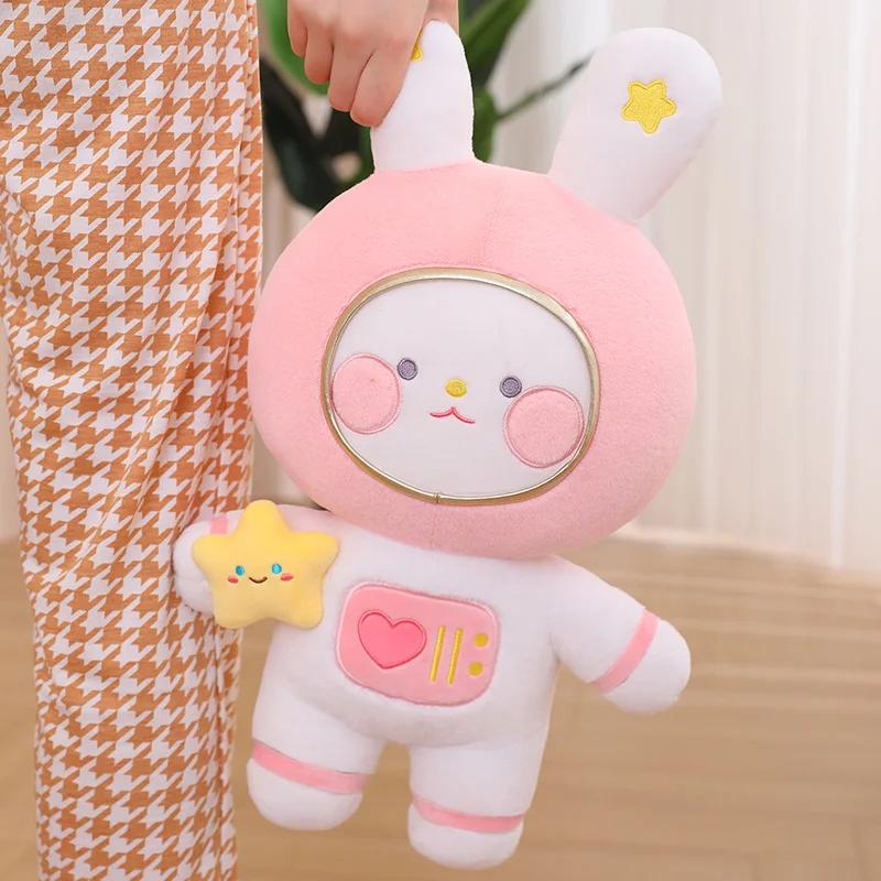 Cartoon Cute Space Rabbit Plush Toy Kawaii Stuffed Animals Bunny Astronaut Plushies Doll Anime Soft Kids Toys for Girls Gifts