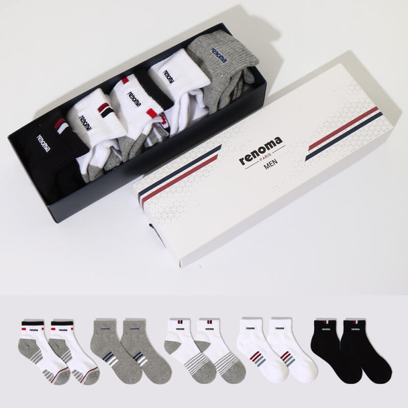 Herrsportstrumpor med dämpning och stöd, 5-pack