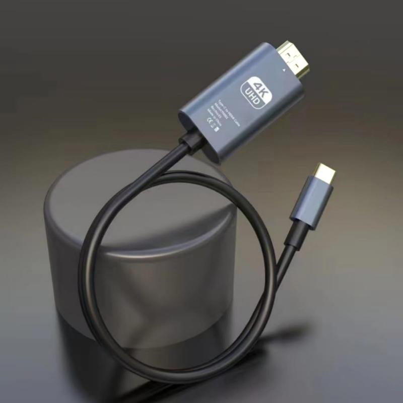 High Resolution 4K30Hz USB C To HDTV Cable Highly Speed Adapter Cable for Phones PC Gaming Devices 1.8Meter Length