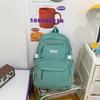 Schoolbag wholesale Korean version of casual large-capacity backpack, junior high school student schoolbag, solid color multi-layer Harajuku backpack 