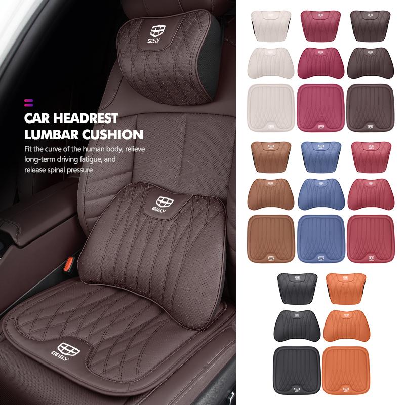 Car Headrest Waist Rest Neck Support Lumbar Cushion Soft Pillow For Geely Atlas Pro Tugella Emgrand Ec7 Coolray Geometry C Gc9