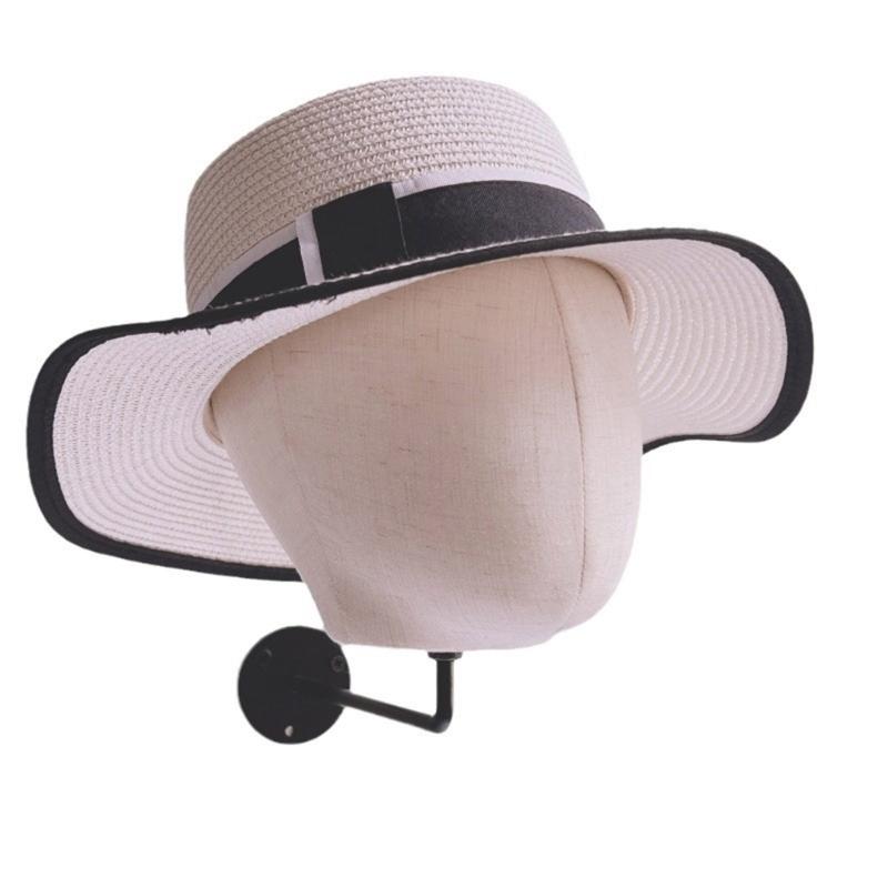 Practical Space Saving Fabric Covered Head Model Wall Hat Display Storage For Wigs And Hats Beauty Salon Equipment