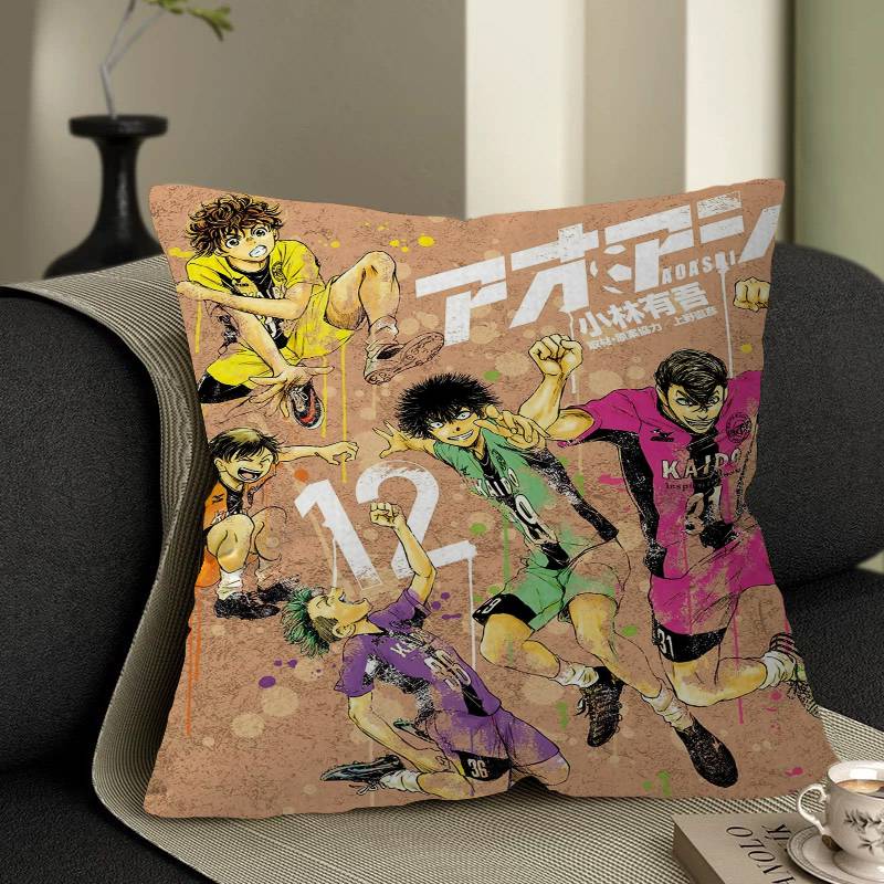 

Ao Ashi Anime Cushion Cover Pillow Cover Decor Pillowcase Printed Cushion Case for Couch 12x12Inch