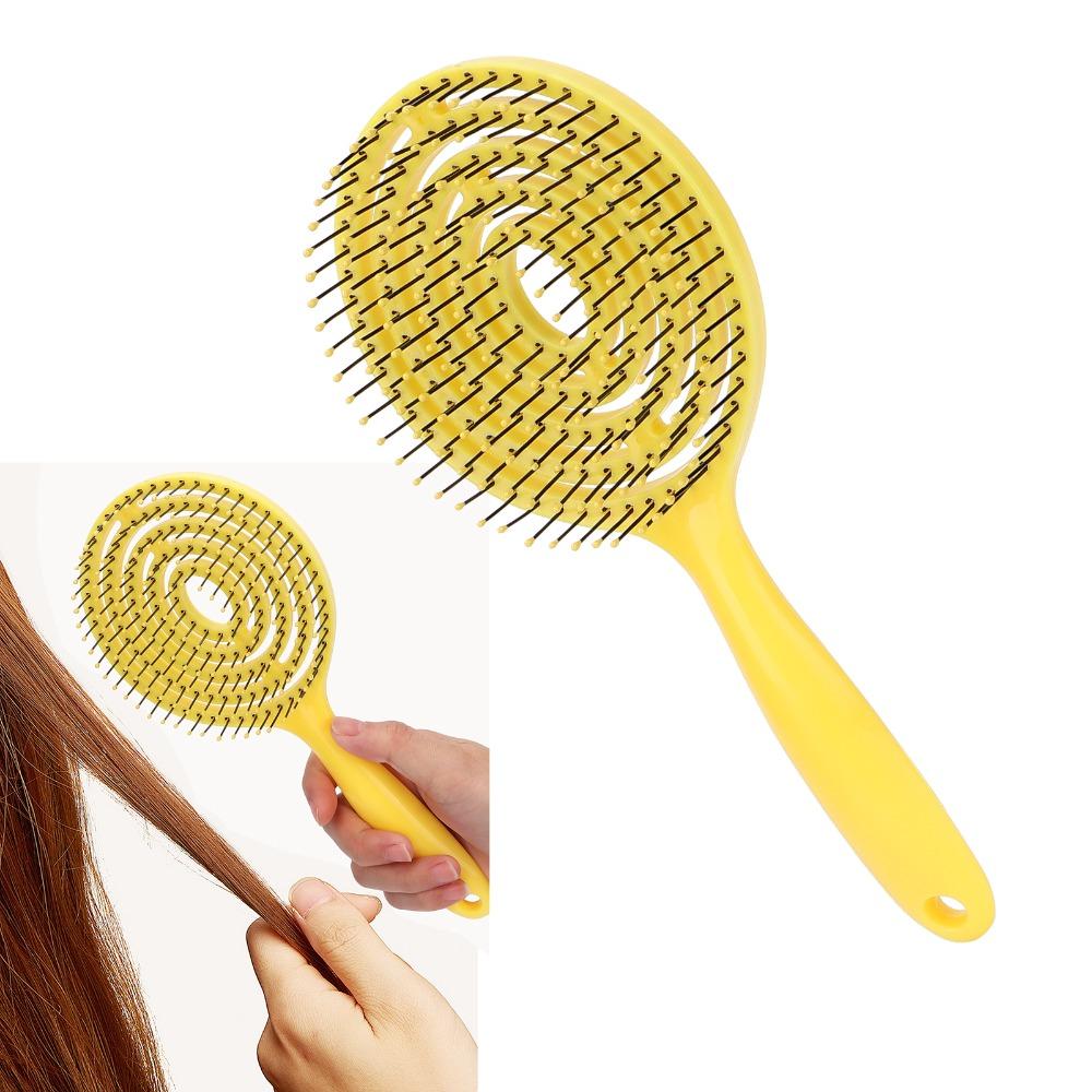 Round Head Hair Straightening Comb Super Soft Glides Vented Detangling Hair Brush For Curly Hair