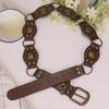 American Retro Rivet Metal Buckle Belt Women'S Spliced Belt Millennial Spicy Girl Y2K Design Sense Strap Waist Rope