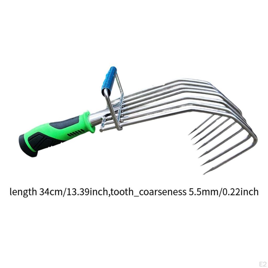 Hand Rake,Garden Rake Cultivator,Lightweight Rubber Handle Cultivating Soil Tiller,Digging for Yard