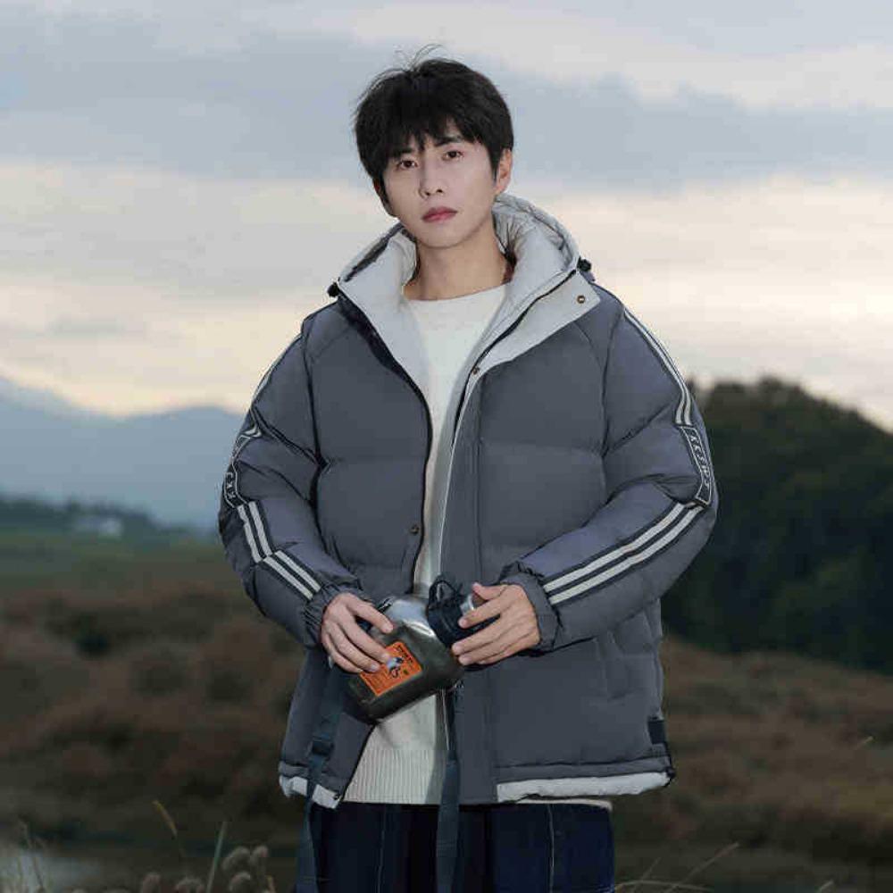 

American striped cotton clothes for boys in winter, new hooded thickened warm winter coat down cotton-padded clothes 8XL