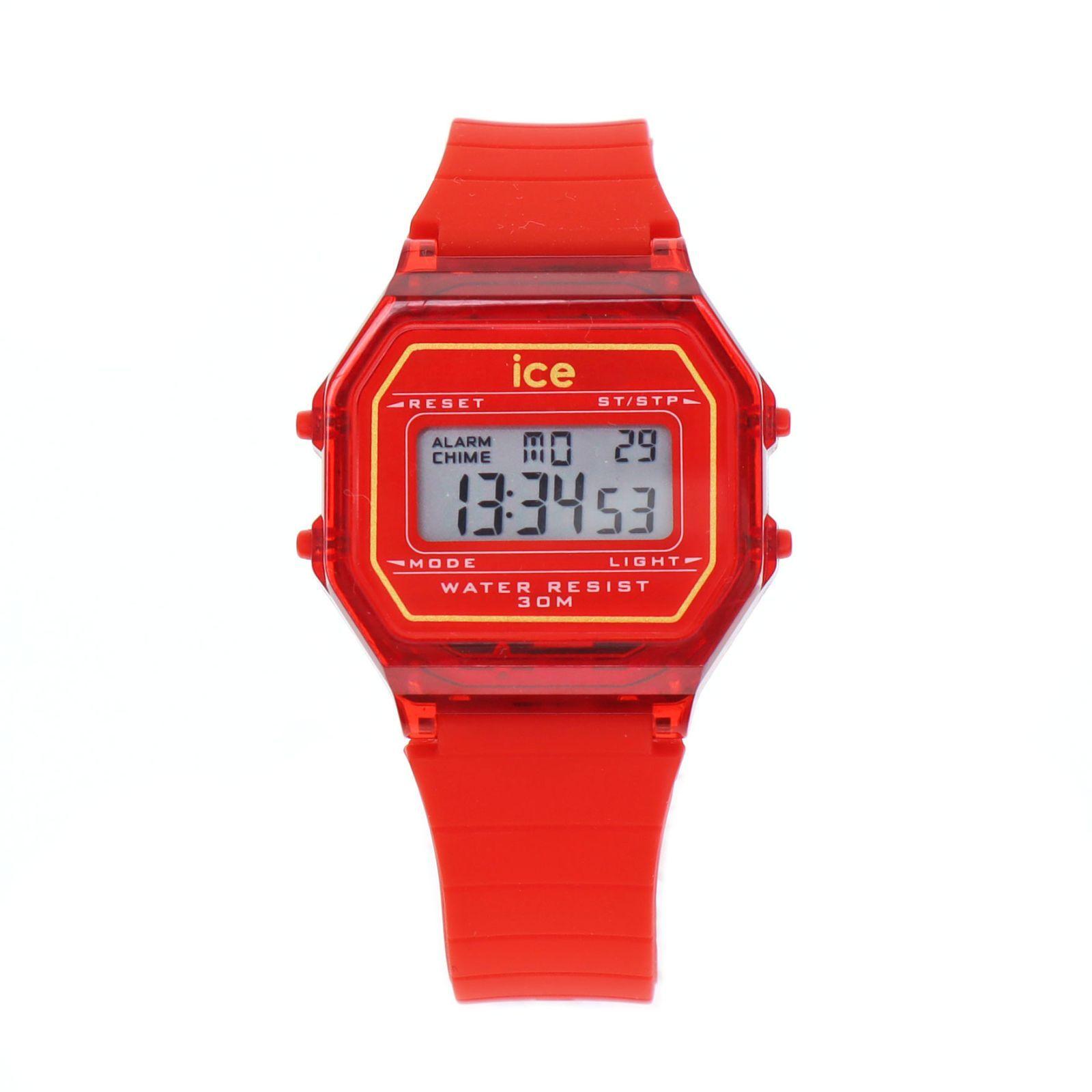 Used [Used] ICE WATCH ICE digit retro octagonal silicone belt quartz ladies watch red brand