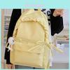 Simple Solid Color Lace Bow Design Student Backpack For Students And Day Trips
