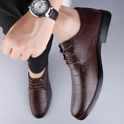 Fashion Luxury Brand Men's Oxfords Shoes Business Footwear Men Genuine Leather Casual Lace-up Shoes High Quality Outdoor Walking Shoes