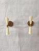 Mid Century Italian Brass Diabolo Wall Sconce - White Set of 2