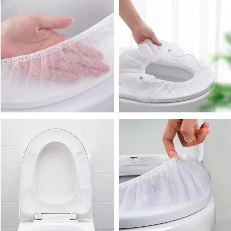 50/20/10pcs Portable Disposable Toilet Seat Cover Waterproof Non-woven Protective Cover Seat Cushion Travel Camp Hotel Bathroom