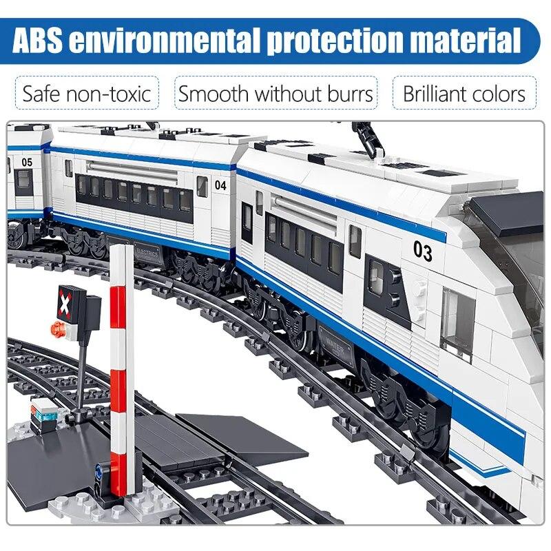 941 stücke Stadt Elektrische Harmonie Schiene Fernbedienung Bausteine Eisenbahnstrecke RC Auto Ziegel Spielzeug für Jungen Kinder Erwachsene