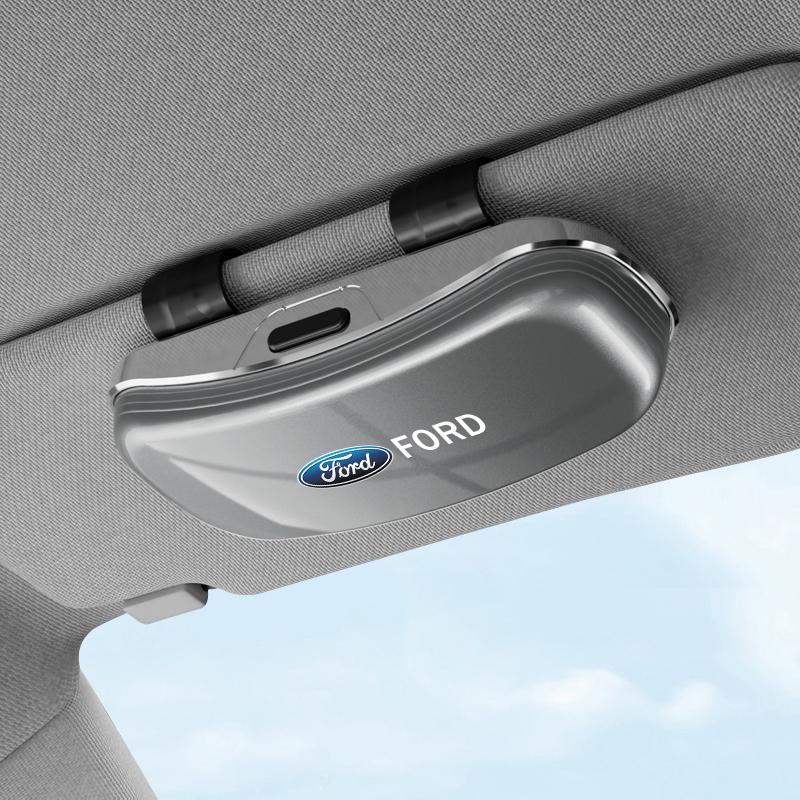 Ford Car Sun Visor Glasses Case Sunglasses Storage Box For Mondeo Focus EURHC8 Taurus Shelby Mustang Fiesta Explorer Puma Edge F150 MAX