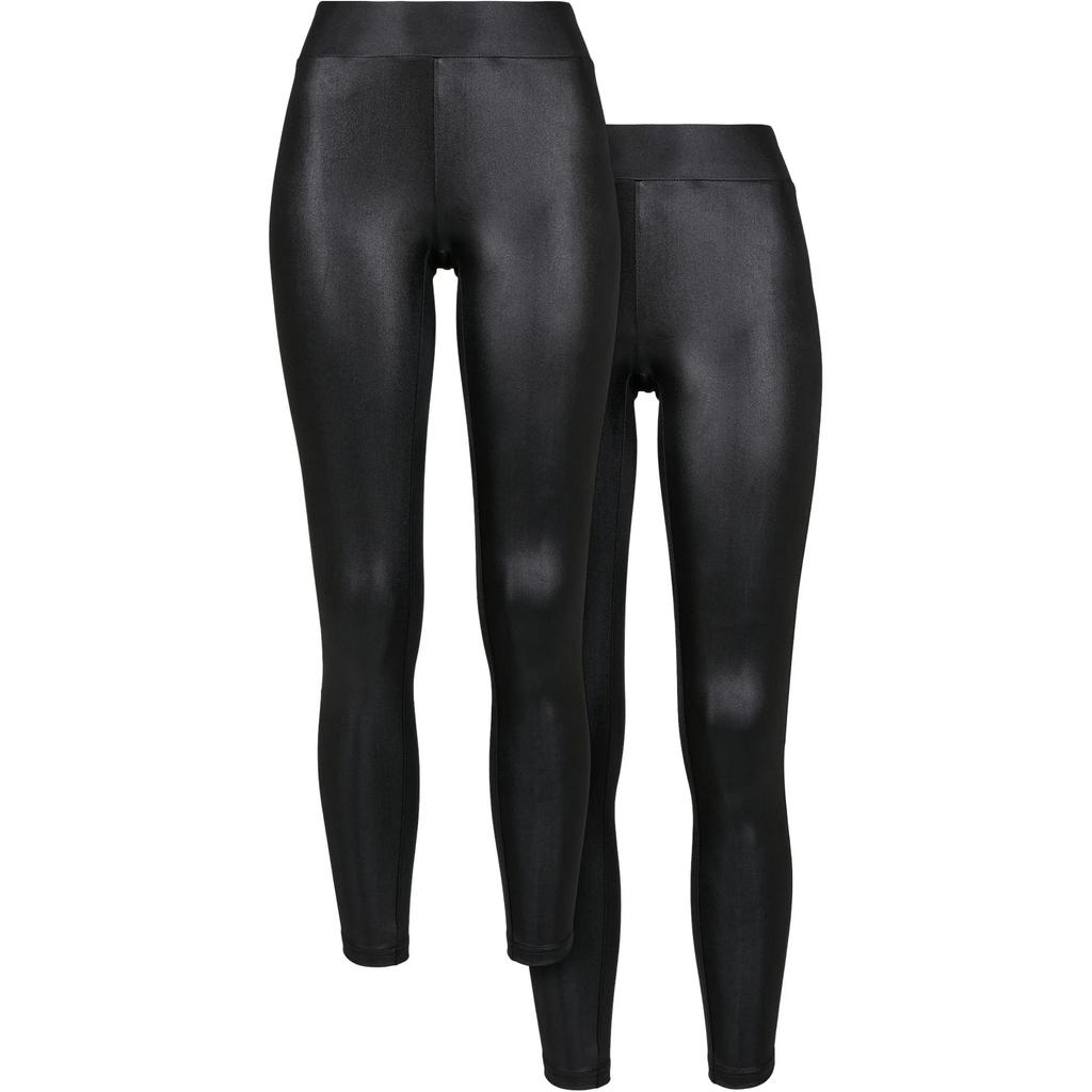 Urban Classics Womens/Ladies Synthetic Leather Leggings (Pack of 2)