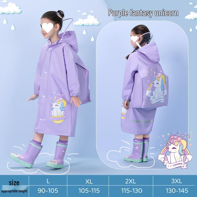 Kids  Raincoat with Backpack Slot
