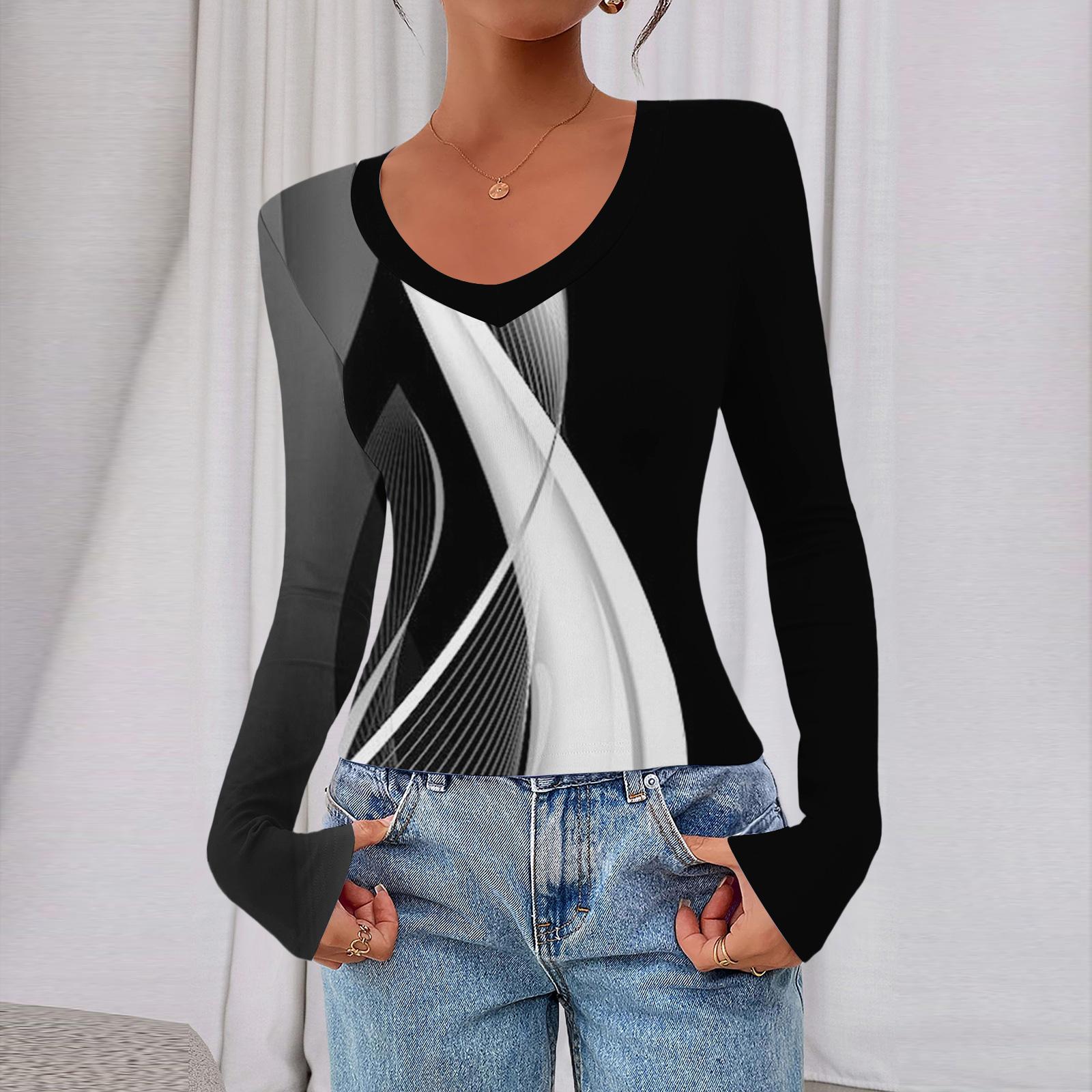 

Women s Casual Fashion Deep V Neck Slim Fit Cropped Floral Print Outing Top XL чёрный