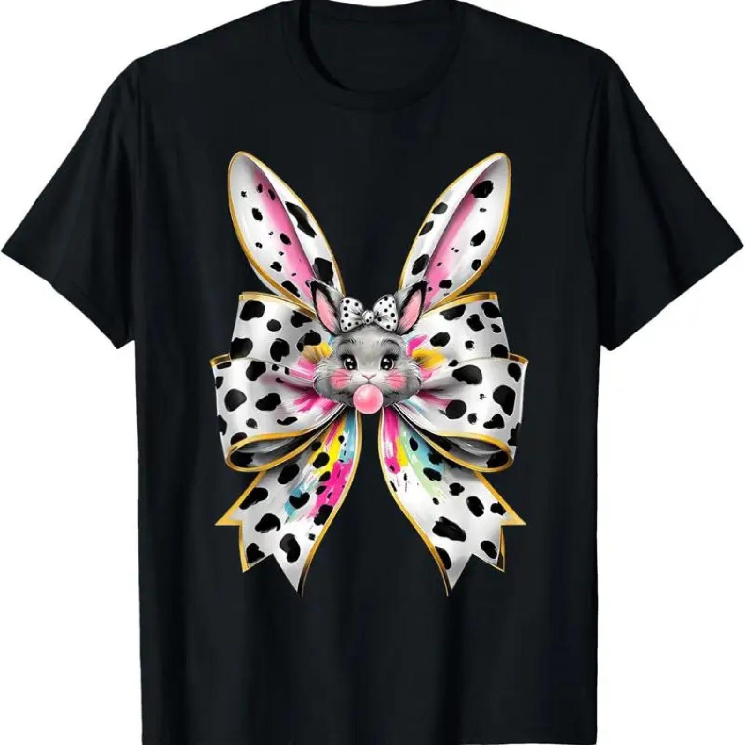 Cute Easter Bunny Face Coquette Bow Day Girls Women T Shirt XXXXXL разноцветный