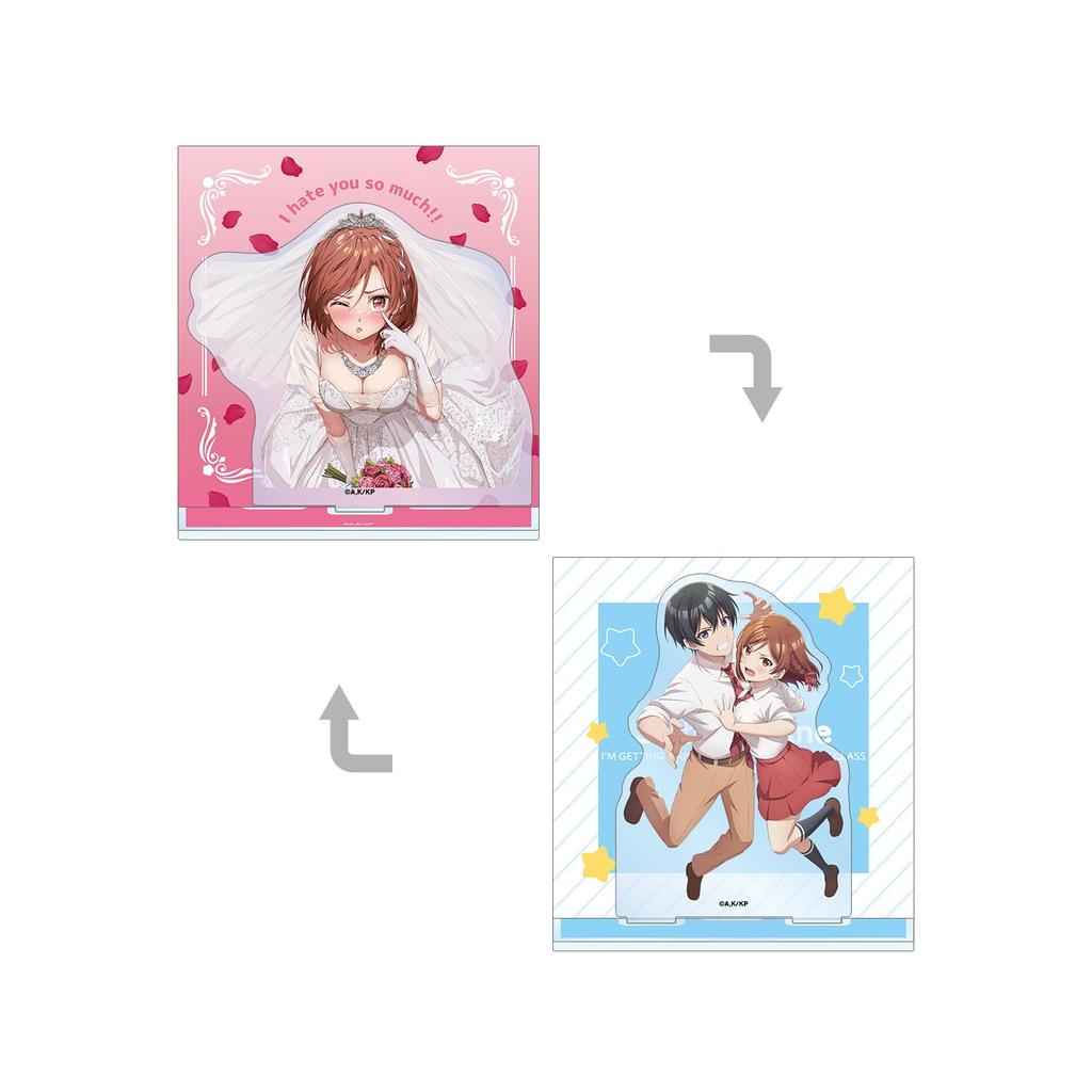 TV Anime Ended Up Marrying the Girl I Hate the Most In My Hojo Saito Sakuramori Akane Acrylic Stand with Illustration Card "I Class." & Double-sided