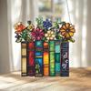 2D/Flat DIY Book Ornament Stained Glass Window Hanging Acrylic Bookish Gifts For  Reader Shelf  Home Wall Decoration Crafts