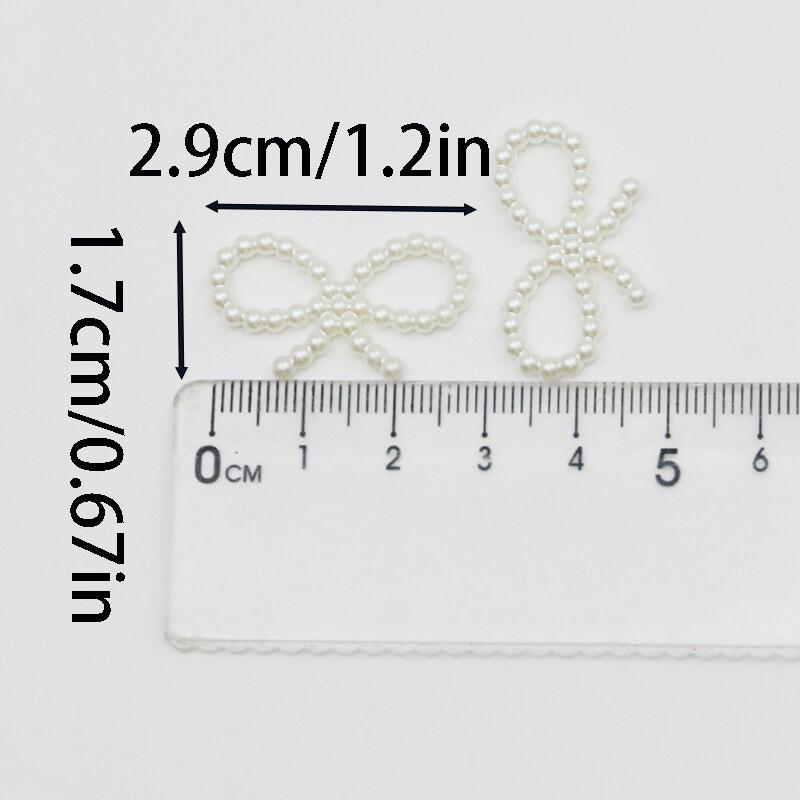 (100Pcs/pack)17*29mm Resin Imitation Pearl Bow Jewelry Accessories Hollow Phone Case Decoration Material Diy  Holiday Decoration