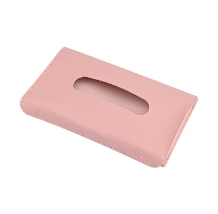 Car Sunshade Plate Tissue Box Universal Auto Interior Soft Leather Car Tissue Box Car Hanging Buckle Container Paper Bag Tools