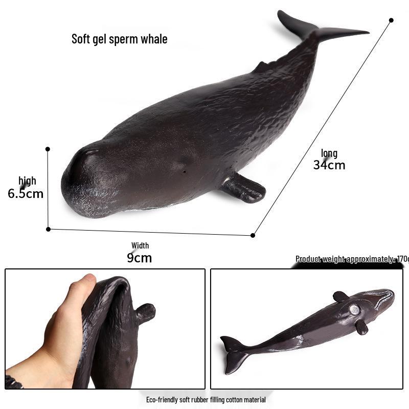 Children's Soft Rubber Marine Animal Toys: Killer Whale, Great White Shark, Beluga, Blue Whale, Dolphin, Sperm Whale Models