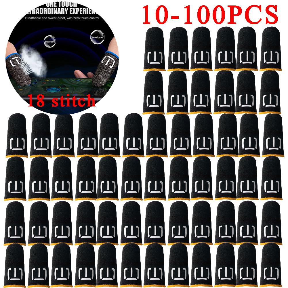 

100-10PCS Finger Cover Game Controller For PUBG Sweatproof Anti-slip Fingertip Cover Thumb Gloves For Mobile Game 10PCS