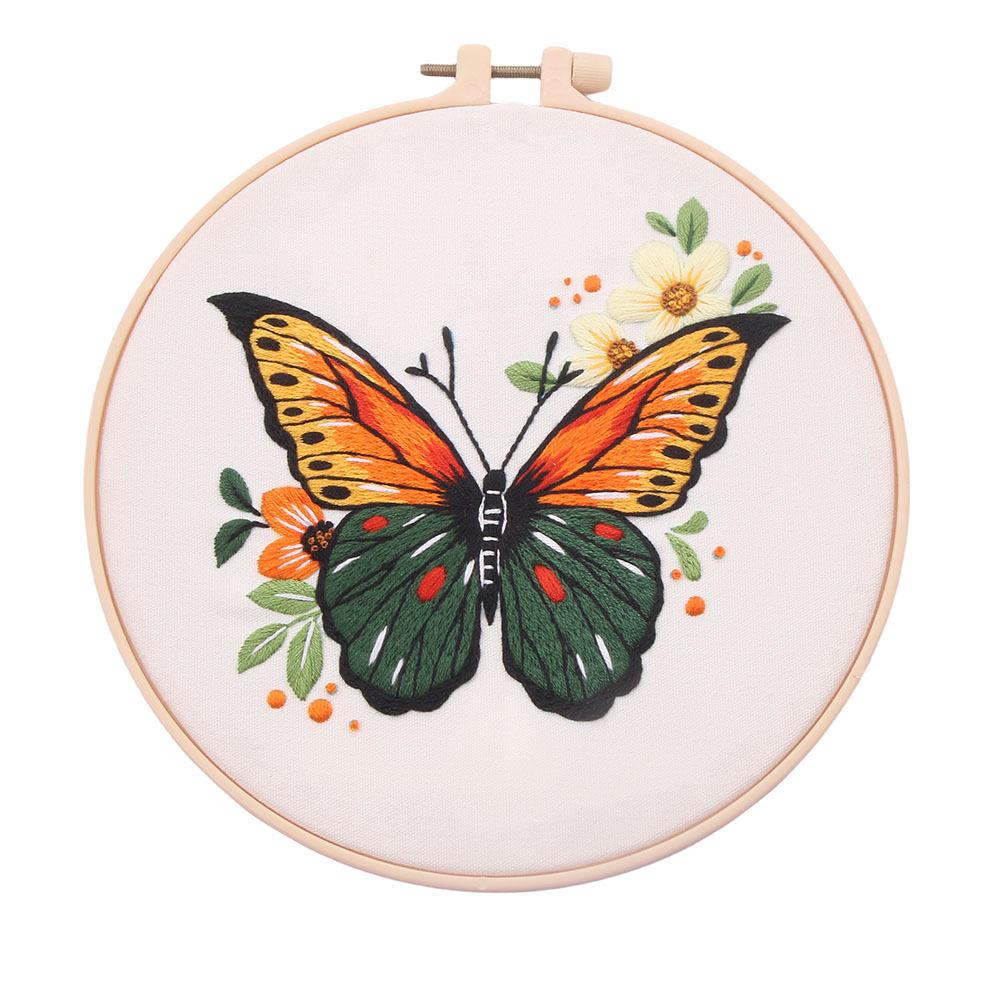 Embroidery Diy Material Pack Kit Bright Butterfly Handmade Embroidery Material Pack