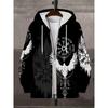 Large Size Men's 3D Digital Fashion Printed Zipper Shirt Loose Comfortable Casual Hoodie Street Trend Fashion Sweatshirt